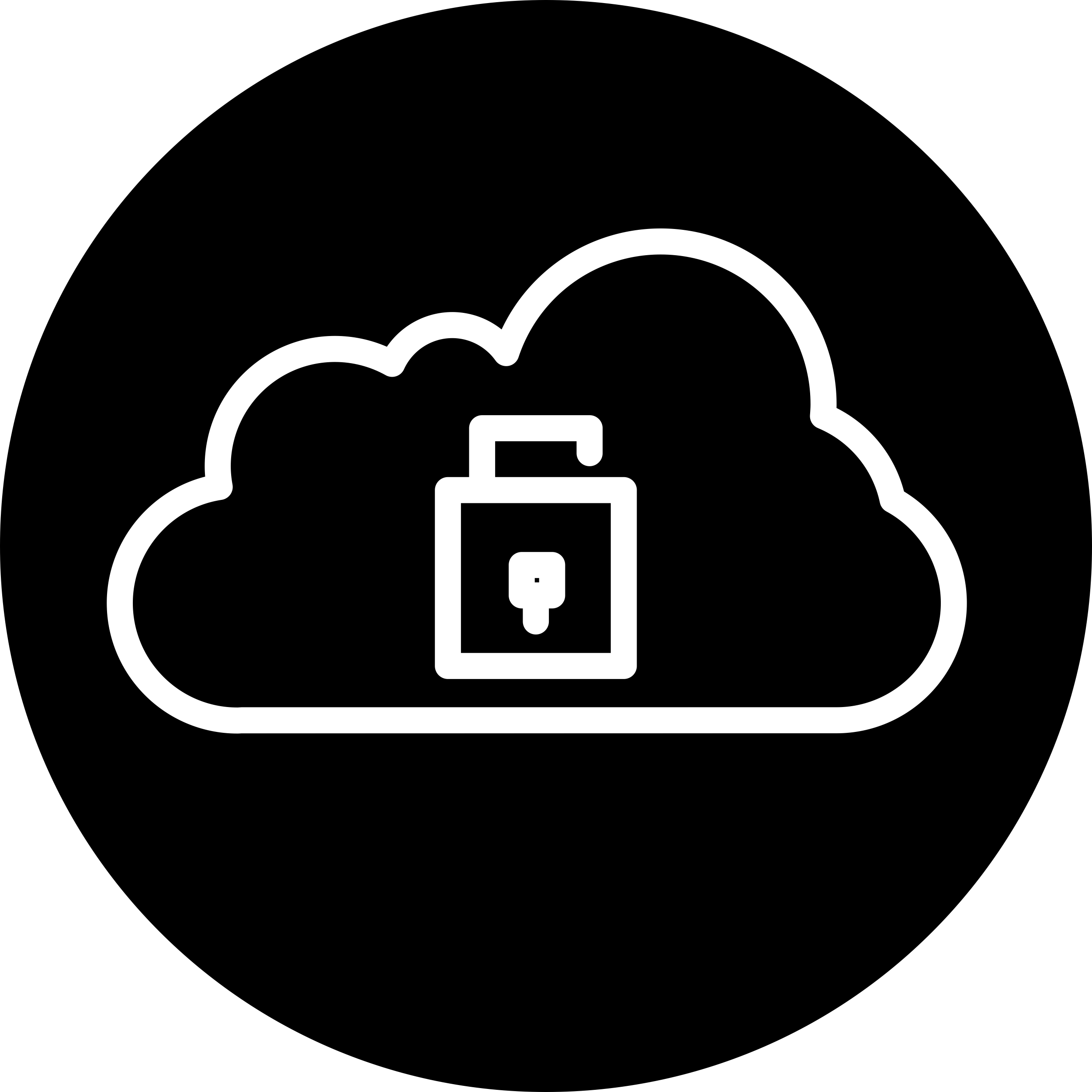 Lock On Cloud Symbol Outline Inside A Circle Stencil Svg Vector Free Vectors